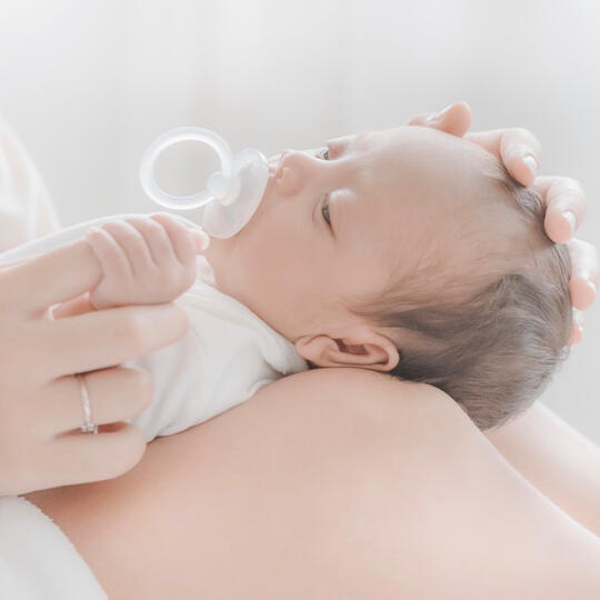 Postpartum mom and baby